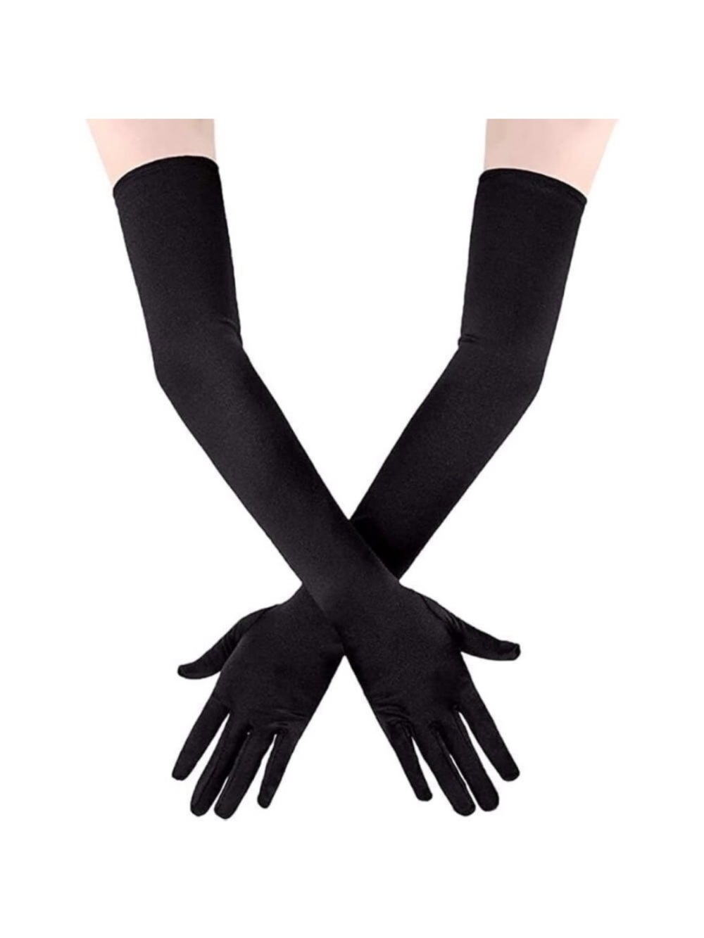 Black long opera gloves new
